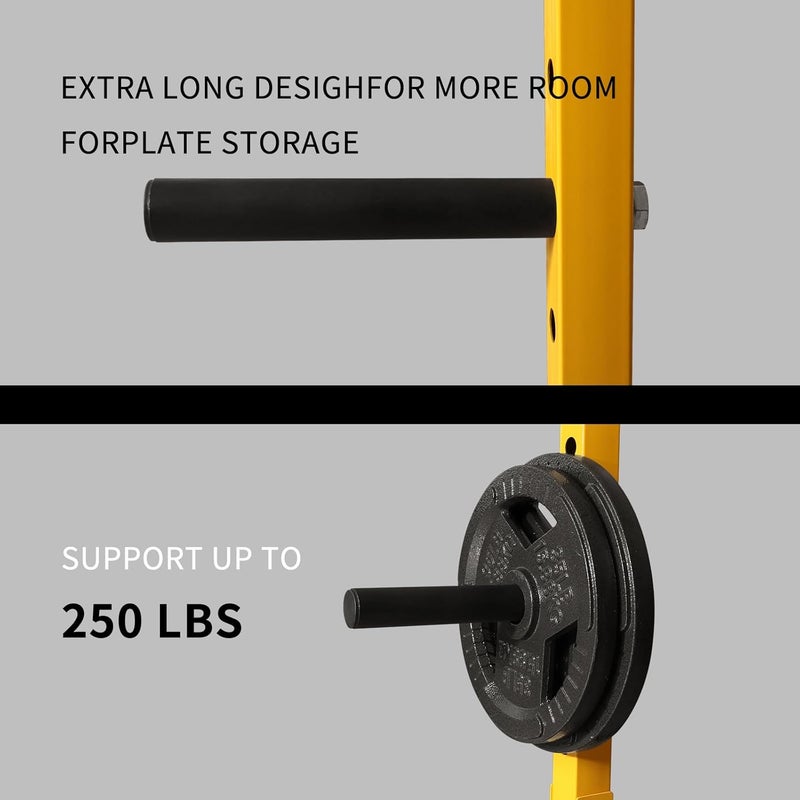 powerfeng Weight Plate Holder Power Rack：1Pair Olympic Plate Storage for Squat Rack Attachment- 2inch Plates Holder for Power Cage Rack - Image 4